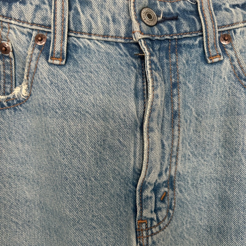 Abercrombie & Fitch Blue Denim Midi Skirt